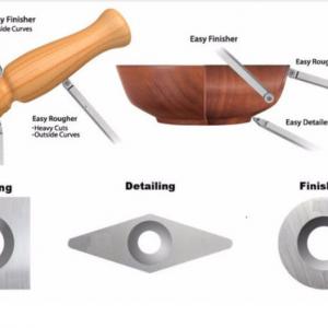 Swan Neck Hollower Woodturning Tool Carbide Tipped Lathe Chisel Tool With 8.9mm Round Insert